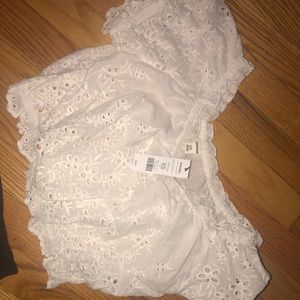 Off shoulder white summer shirt